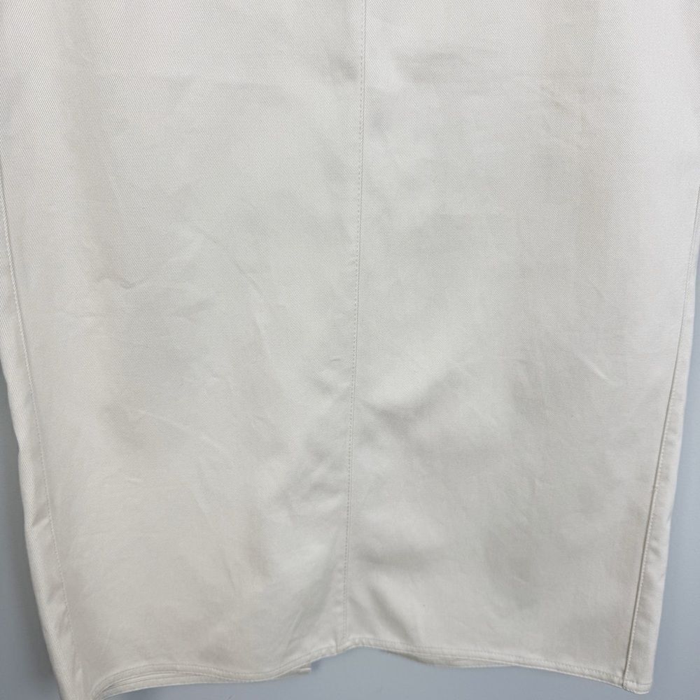 BRUNELLO CUCINELLI | NEW Greige Tan Cotton Denim Midi Skirt Women’s Size 6 - Picture 8 of 16